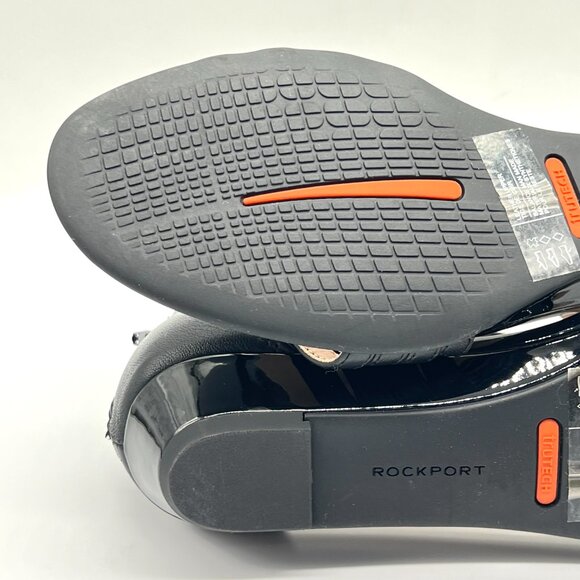 Rockport Womens Size 8.5 8.5M Zandra Black Leather Wedge Sandals Shoes - Picture 10 of 14